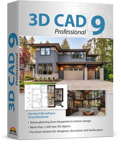 Home design and 3D construction software compatible with Windows 11, 10, 8.1, 7 – Home planning from blueprints to interior design - 3D CAD 9 Professional