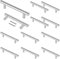 Cjueiom 12 Pack Brushed Nickel Cupboard Handles 76mm Hole Center T Bar Handles, Stainless Steel Long Wardrobe Door Handles Pulls, 127mm Length Kitchen Cabinet Handles for Bedroom Drawer (CJ21108-110)