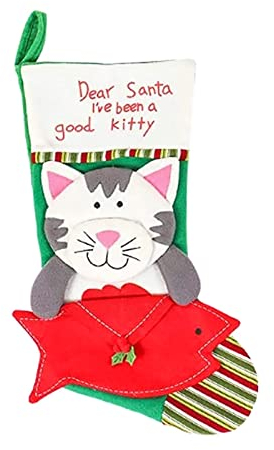 Weihnachtsstrumpf Nikolausstiefel Nikolausstrumpf Weihnachtsschmuck Cartoon Katze und Hund Weihnachtssocken Geschenktüten Weihnachtsbedarf Weihnachtsbaum Dekoration Nikolausstrumpf (A, One Size)
