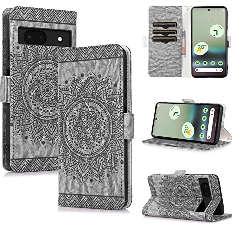 CASAFUNY Cover per Google Pixel 6a, Cover Libro in Pelle PU per Pixel 6a, Custodia Folio Flip Wallet Case con Portafoglio Magnetica Case per Google Pixel 6a, Nero