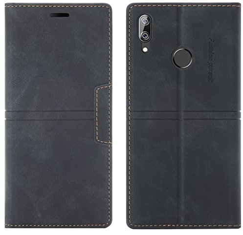 OKZone Kompatibel mit Huawei Y7 2019/Y7 Prime 2019 Hülle, Handyhülle Wallet PU Leder Kartenfach Magnet Klappbar Schutzhülle Handytasche Ständer Flip Case Cover Stoßfest Klapphülle Etui (Schwarz)