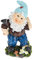 Relaxdays Gnomo da Giardino, con Zappa, Statua Resistente alle Intemperie e al Gelo, HLP: 32x19x14 cm, Nano, Colorato