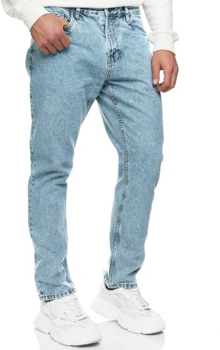 Indicode Herren INCobra Jeanshose Denim aus 100% Baumwolle mit 4 Taschen | Klassische Herrenjeansfür entspannte Casual-Looks, Outdoorhose, Denim Jeans, Jeanshose, Freizeithose, Stoffhose für Männer