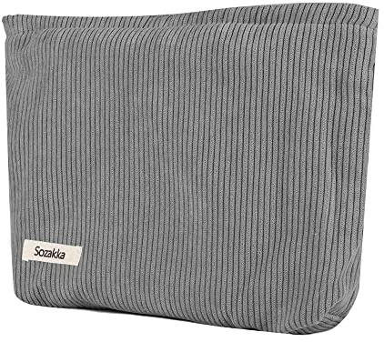 Kosmetiktasche Damen Multifunktionaler Kosmetiktäschchen Reise Makeup Tasche Portable Aesthetic Bag Kulturbeutel Schminktasche Taschen Organizer für Handtasche für Reisen,Alltag-Grau