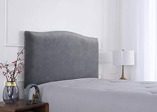 Bett Kopfteil Bezug Samt Kopfteil Abdeckung Bett Kopfplatte Schutz für einzelne Doppel Kingsize Betten Kohlenstoffgrau