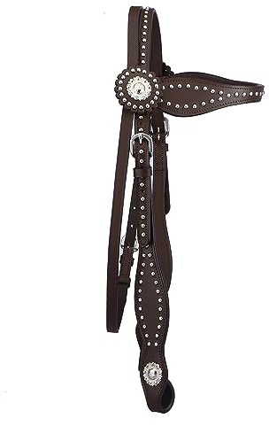 Sie Unisex Westernhalfter aus Leder, gepunktet, Braun