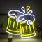 Ineonlife Panneau Néon Bière Jaune Panneau Néon Bière en forme de Bière Panneau Néon Blanc Panneau Lumineux pour Cave Bar Café Boîte de Nuit Décoration murale pour Fête d'Anniversaire