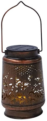 OSALADI Dekorative Solarleuchten Garten Eule Hängende Außenlaterne Vintage Gartenlampe Hängende Solarlaterne Im Freien Hängende Solarlaternen Eulen- Schmiedeeisen Aushöhlen Mason