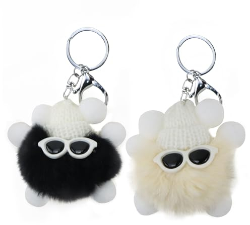 Anevios 2 Stück Schlüsselanhänger Plüsch Schlüsselanhänger Kawaii Niedlich Schlüsselanhänger Personalisiert Schlüsselanhänger für Auto Anhänger Schlüsselanhänger für Schulranzen Handtaschen