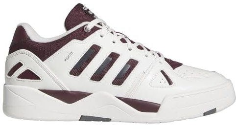 adidas MIDCITY Low Shoes, Scarpe da Basket Uomo, Core White/Maroon/Grey Four, 47 1/3 EU