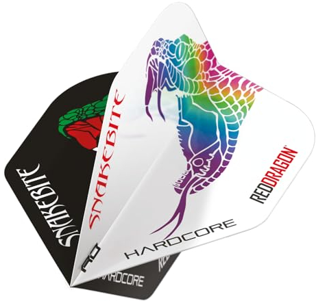 RED DRAGON Yin Yang Beidseitig Peter Wright Snakebite Schwarz und weiß Standard Dartflug 3 Set pro Packung (insgesamt 9 Dart-Flights)