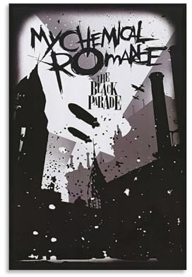 Poster My Chemical Romance, schwarze Parade, Leinwand, Wandkunst, dekoratives Wohnkultur, Gemälde für Wohnzimmer, Schlafzimmer, 30 x 45 cm, ungerahmt, Stil 14