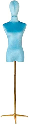 Schaufensterpuppe aus farbigem Samt, Schneiderpuppe, Modellflugzeuge, professionelle Schaufensterpuppen für Kleider, Schaufensterpuppenkörper (hellblau, klein)