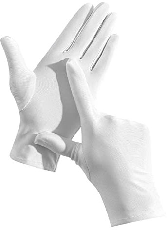 Suspender Belt Black Red Unisex Ice Sensation Sun Protection Gloves Ice Silk Outdoor Fishing Riding Gloves Costume Latex (White, One Size)