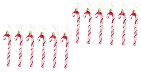 Warmhm 12 STK Weihnachtsstock Zuckerstange Weihnachtsdeko hängendes Lollipop- Christbaum anhänger Tannenbaum anhänger Weihnachtsdekorationen Ornament Weihnachtsverzierung Haushalt