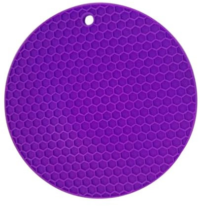 TOPBATHY Tappetino Silicone Antiscivolo a Nido D'ape Per Pentole e Ciotole Sottopentola e Impermeabile Viola