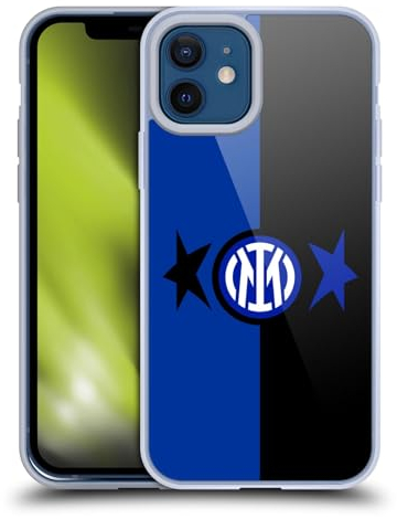 Head Case Designs Officially Licensed Inter Milan Black & Blue IM 2Stars Soft Gel Case Compatible With Apple iPhone 12 / iPhone 12 Pro