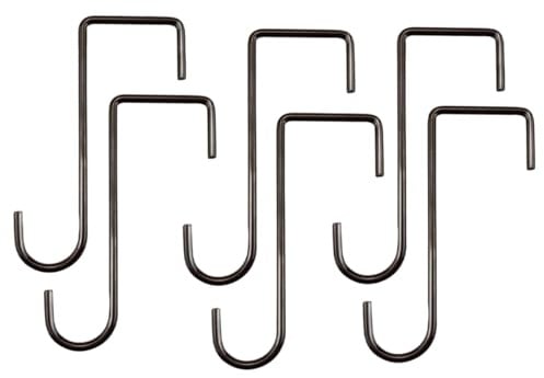 Iron Fence Hooks,6-Pack Patio Decor Hangers,Metal Hooks for Hanging Plants,Baskets,Outdoor Lights,Gardening Tools (Black, 8-Inch)