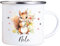 4youDesign Emaille Tasse Kinder personalisiert – Punkte Eichhörnchen – Tier Namenstasse – Geschenk für Jungen & Mädchen – Bruchsicher & Leicht – Geschenkidee zur Einschulung & Geburtstag - 300ml