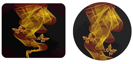 EHOMERY Tapis de Souris Taille l Tapis de Clavier Gamer Papillon Tapis de Souris XXL Personnalisable Tapis Souris Gamer l - 2 Pack [20x24 cm and Dia 20 cm]