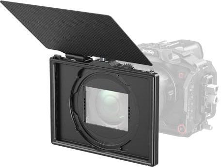 SMALLRIG Matte Box (LITE) Quick Release con Morsetto Regolabile da 67 mm a 82 mm (2,6-3,2 Pollici), Nessun Vignettatura Design Compatto con Telaio per Filtro da 4 x 5,65 - 4409