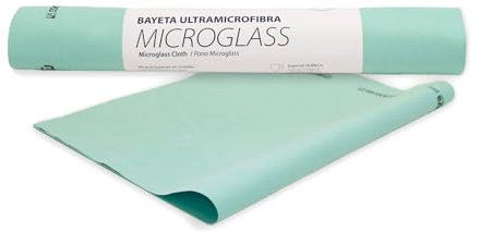 Maya Bayeta MICROGLASS con Precorte. Especial para Vajillas y Cristales. No Deja Marcas. Muy Absorbente y de Secado Rápido. 100% Microfibra. Rollo de 6 Unidades (Verde)