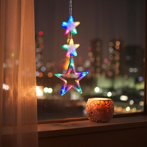 Weihnachtskugeln Verkauf, Weihnachts-Fensterlichter, Dekorationen, batteriebetriebene Weihnachtsfenster-Lampe zum Aufhängen, beleuchtete Saugnapf-Lampe für Weihnachtsbaum, Kamin, Fenster, Innen- und