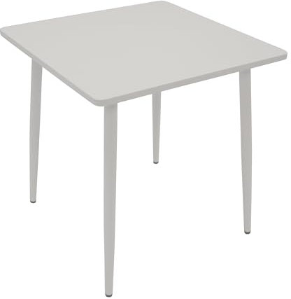 DEGAMO Bistrotisch Gartentisch Denver 70x70cm quadratisch, Metall/Stahl weiß, Indoor und Outdoor
