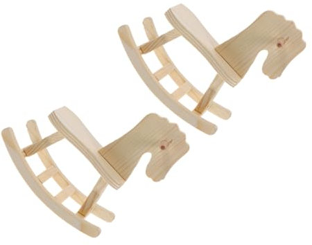 ifundom 2stücke Teiliges DIY Holz Schaukelpferd Bastelset Für Junge Mädchen Unvollendetes Holzspielzeug Zum Malen Und Gestalten Kreatives Lernspielzeug Für Vorschulkinder Und