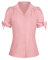 Belle Poque Chemisier vintage à manches bouffantes et col en V pour femme, rose clair, XL
