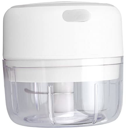 JTLB Electric Mini Garlic Chopper, USB Rechargeable 100ml Stainless Steel Masher with Child Safety Lock Manual Garlic Grinder, Ideal for Garlic Preparation