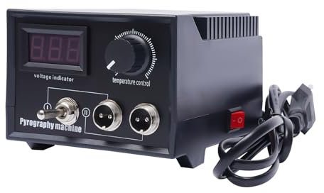 Brandmalerei Set, Brandmalstation 60W Pyrographie Maschine Brandmalerei Brandmalgeräte Lötkolben Set mit 19 Brennspitzen für Holz, Leder und Kork DIY