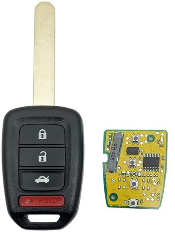 vurbemes Porte-clés de rechange pour Honda Civic 2014-2015 Accord CRV 2013-2015. Numéros de pièces : 35118-T2A-A20 et ID FCC : MLBHLIK6-1T