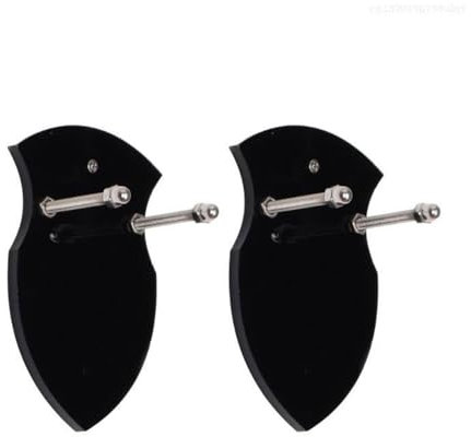 YETONADO 2pcs Acrylic Swords And Axes Wall Mount Holder Vertical Display Decorative Rack(Black)