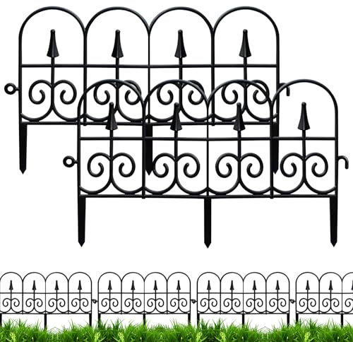 Kaezuy Rasengitter Kunststoff Zaunlatten Balkonzaun Weißer Gartenzaun 2er Set Dekorativer Sichtschutz Für Garten Balkon Rasen Und Blumenbeete (B)