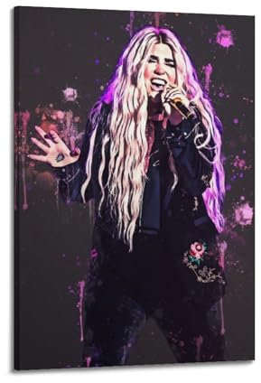 PLZWSUF Sänger-Poster, Kesha-Poster, dekoratives Gemälde, Leinwand, Wandposter und Kunstdruck, moderne Familienschlafzimmer-Dekoration, Poster, 40 x 60 cm