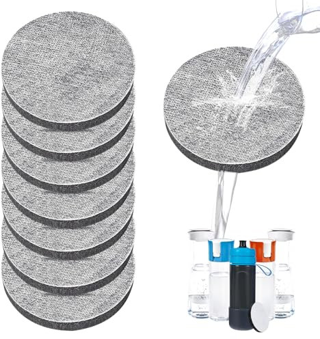 Micro Disc Ersatzfilter für Bri-TA Fill and Go Wasserfilterflaschen Karaffen, Wasserfilter Flasche Aktivkohlefilter für unterwegs, filtert Chlor & Bakterien beim Trinken (8pcs)