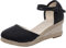 Espadrilles Compensées Femme Sandales été Sandale Confortable Chaussure Plateforme Bout Fermé Ete Chic Et Nu-Pieds Bride Cheville Vintage Vacances Talon Couleur Unie Chaussures Plate-Forme en Paille