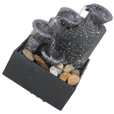 LIXSAZSE Fuente de Agua de Escritorio, de decoración de de Sonido para Interiores con batería de Carga USB con luz LED, decoración de Oficina