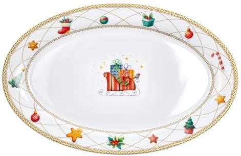 Tognana, Ovale Piano 26,5 x 25 cm Christmas Fairy Tale, Porcellana, Multicolor