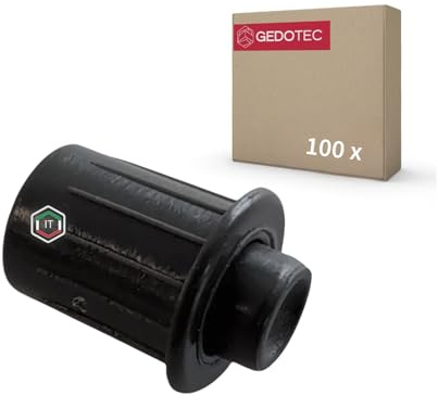 Gedotec Türdämpfer aus Kunststoff | Einbohrdämpfer Ø 8 mm | 100 Stück Grau | Dämpfer für Türen einbohren | Türdämpfer gegen knallende Türen | Anschlagpuffer SAMMY-GO | Softclose Nachrüsten Möbeltüren