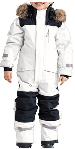 Generisch Combinaison de neige pour enfant, garçon, ski, thermo, combinaison de ski complète, hiver, chaud, combinaison de neige coupe-vent, combinaison d'hiver avec combinaison de boue détachable