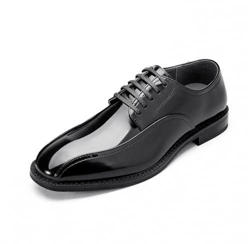YFFUSHI Scarpe Uomo Eleganti in Pelle Verniciata Stringate Derby da Ufficio Formali Abito Matrimonio