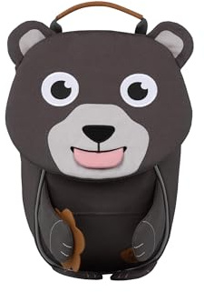 Affenzahn Kinderrucksack Kleiner Freund Pure Bär - Grau | Ergonomischer Kindergarten-Rucksack für Kinder von 1 bis 3 Jahren mit Reflektoren, Ziehzunge und Namensschild