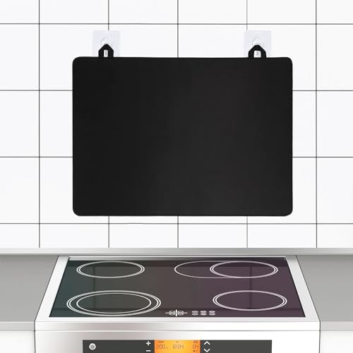 OMIGA 1 Pezzo Copri Piano Induzione Protezione 61x52cm Tappetino Piano | Induzione Multifunzionale Copri Piano Cottura in Silicone Antiscivolo Antigraffio per Piano Cottura a Induzione (Nero)