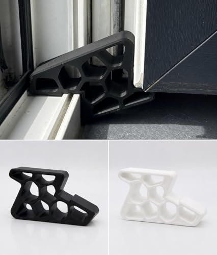 2 PCS - Window Stopper Wedge Lock for Balcony, French, Patio Door – Heavy Duty Non-Slip (White)