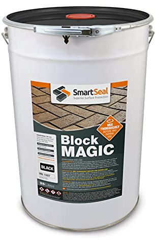 Smartseal ‘Block Magic' – A Re-Colouring Block Paving Sealer. Superior to a Concrete Paint - Transform Old Block Paved Drives or Patios - Easy to Apply 25 Litre (Black)