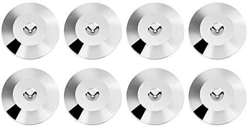 Richer-R 8pcs Unterlegscheibe für Spikes, 8Stücke/Set Spikeuntersetzer Kupfer Lautsprecher Shock Base Pad,Universal Shock Absorber Isolierung Füße Mat für Lautsprecher Verstärker Spikes(Silberig)