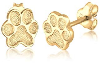 Elli Ohrringe Damen Ohrstecker Pfoten Abdruck Hund Katze in 925 Sterling Silber