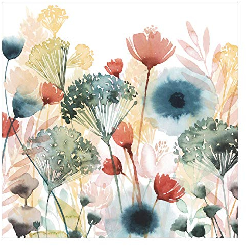Tapete selbstklebend - Wildblumen im Sommer I - Fototapete Quadrat 288x288 cm